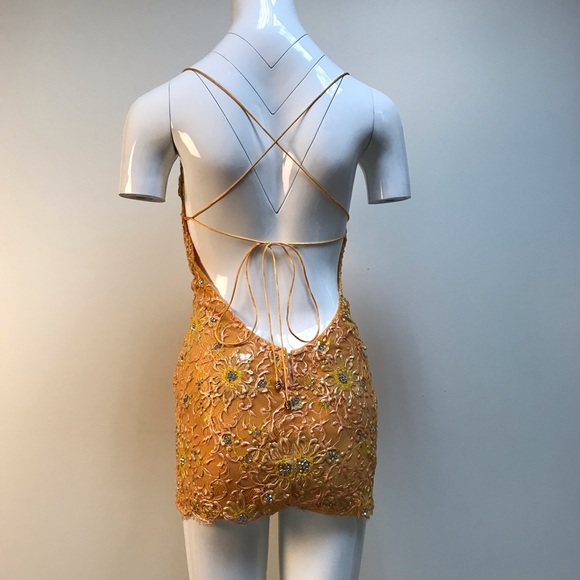 Unique Vintage Ethnic Print Backless Mini Dress